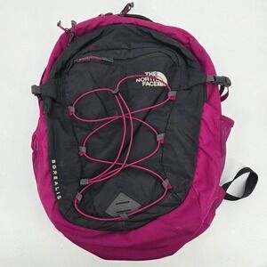 The North Face Borealis Backpack Black Magenta Pink FlexVent Laptop Bag